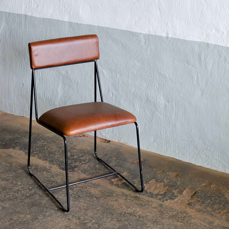 industrial style leather dining chairs