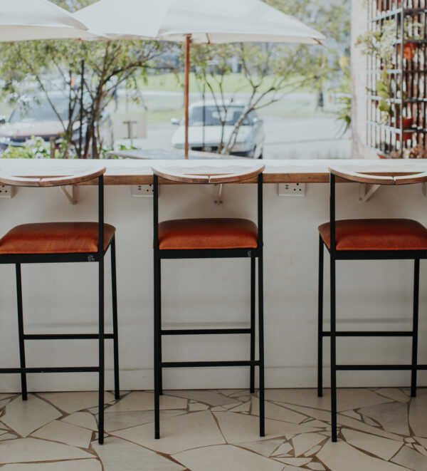 Imali Stool | Steel Leather & Oak - Image 6